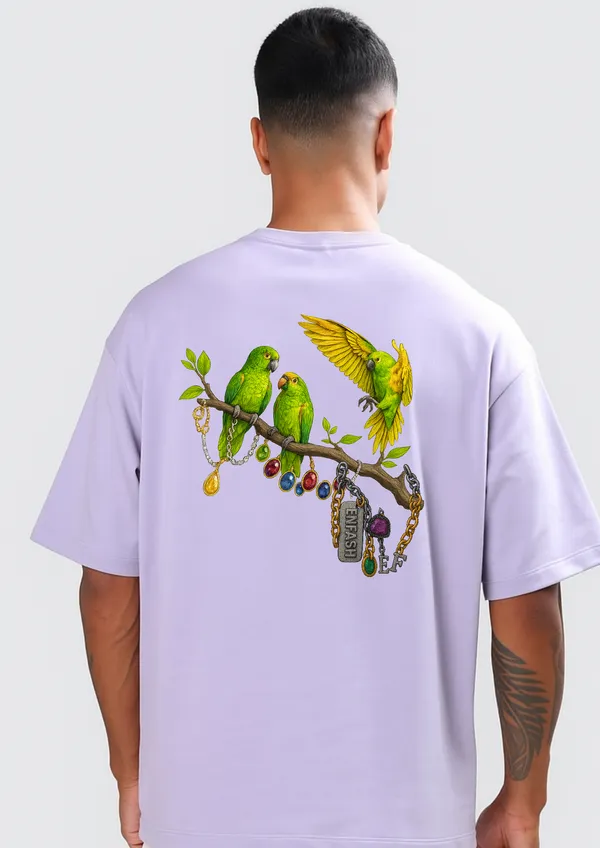 Parrots_&_Jewellery_Oversized_T-Shirt_Unisex_Graphic_Tee_|_Streetwear_Fashion
