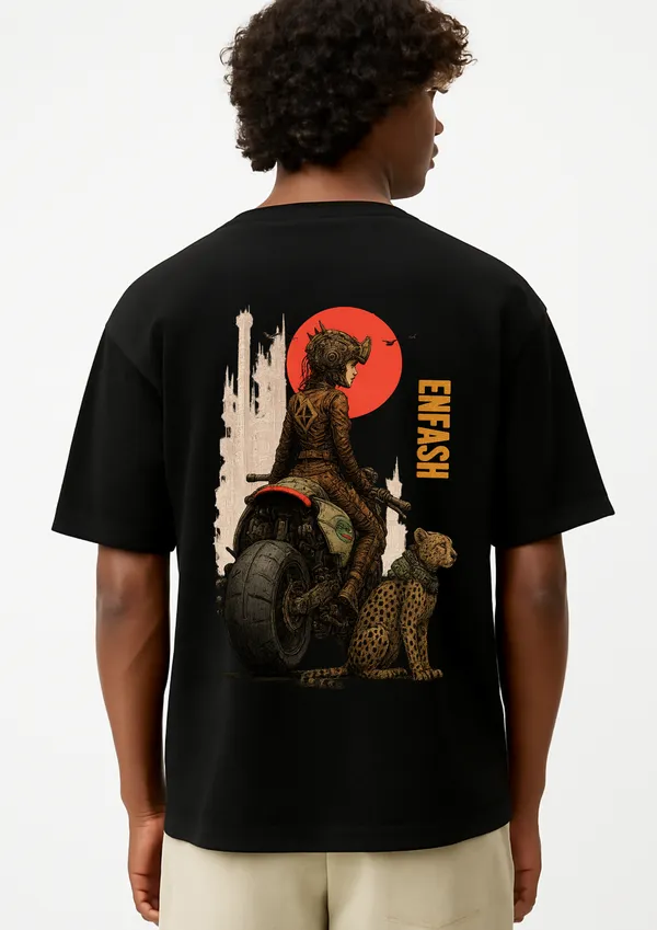 Rider_&_Cheetah_Oversized_T-Shirt_Unisex_Graphic_Tee_|_Streetwear_Fashion