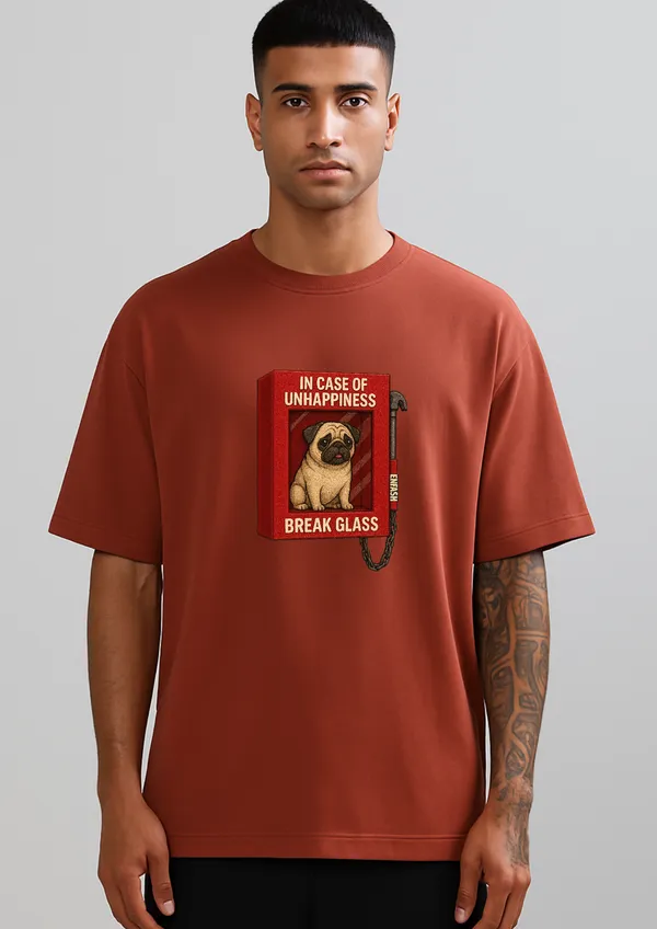 Unhappiness_break_glass_Oversized_T-Shirt_Unisex_Graphic_Tee_|_Streetwear_Fashion