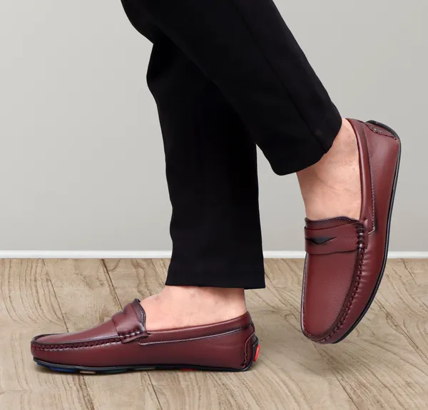 Burgundy_Synthetic_Premium_&_Elegant_Slip_On_Loafers_For_Men