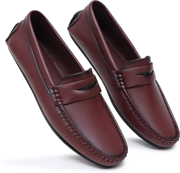 Burgundy_Synthetic_Premium_&_Elegant_Slip_On_Loafers_For_Men