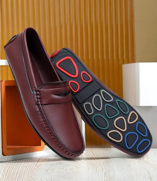 Burgundy_Synthetic_Premium_&_Elegant_Slip_On_Loafers_For_Men