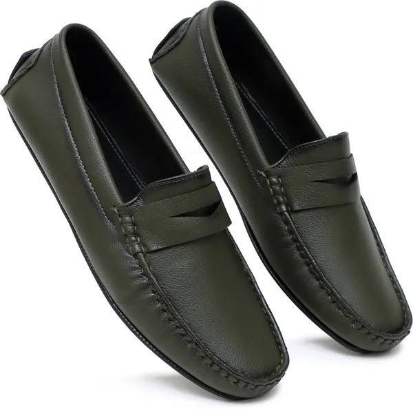 Olive_Synthetic_Premium_&_Elegant_Slip_On_Loafers_For_Men