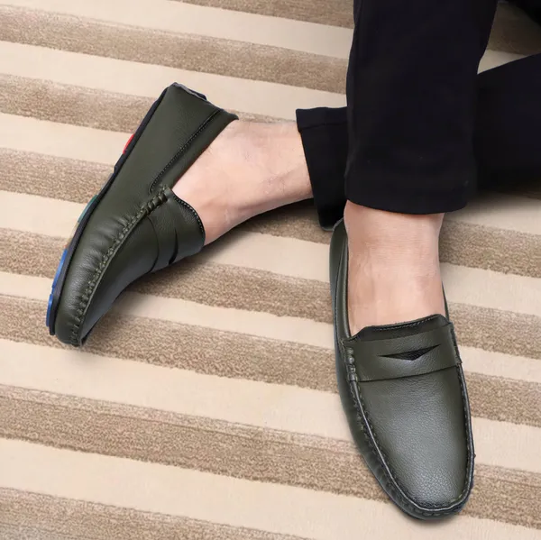 Olive_Synthetic_Premium_&_Elegant_Slip_On_Loafers_For_Men