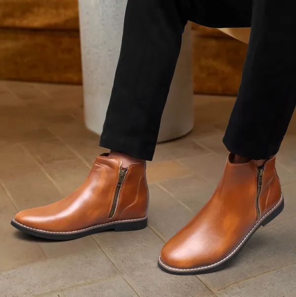 Tan_Synthetic_Premium_&_Elegant_Slip_On_Boots_For_Men