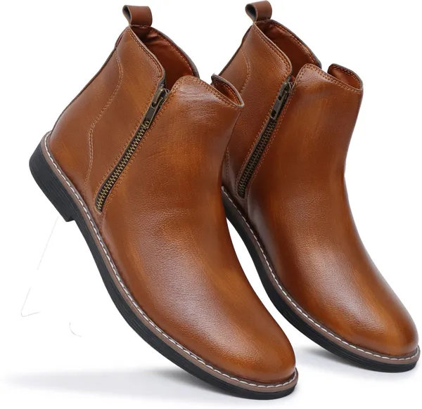 Tan_Synthetic_Premium_&_Elegant_Slip_On_Boots_For_Men