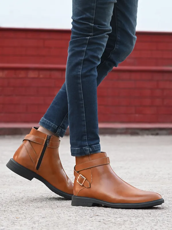 Tan_Synthetic_Premium_&_Elegant_Slip_On_Boots_For_Men