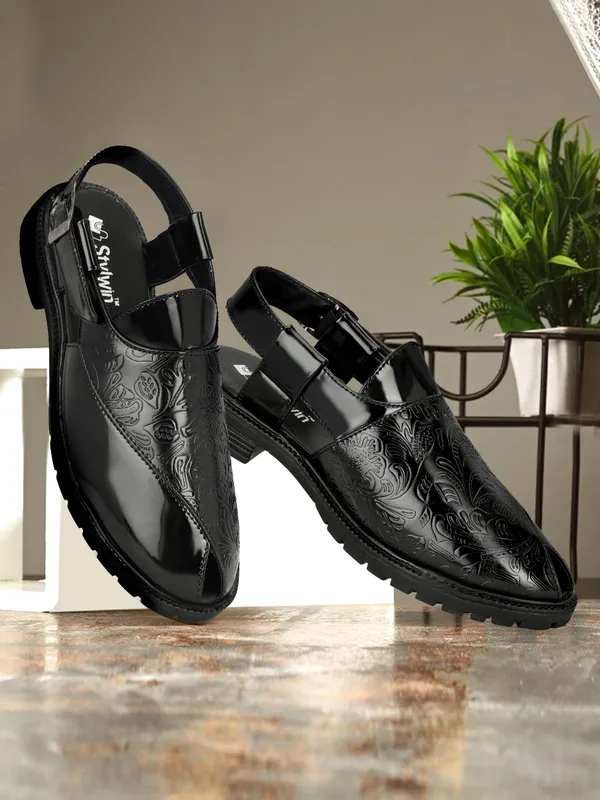 Black_Synthetic_Leather_Premium_&_Elegant_Platform_Heel_Sandal_For_Men
