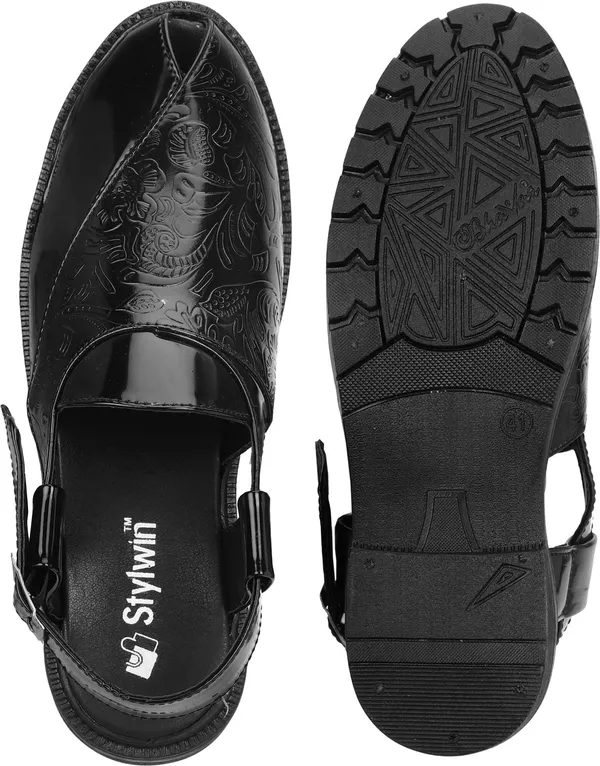 Black_Synthetic_Leather_Premium_&_Elegant_Platform_Heel_Sandal_For_Men