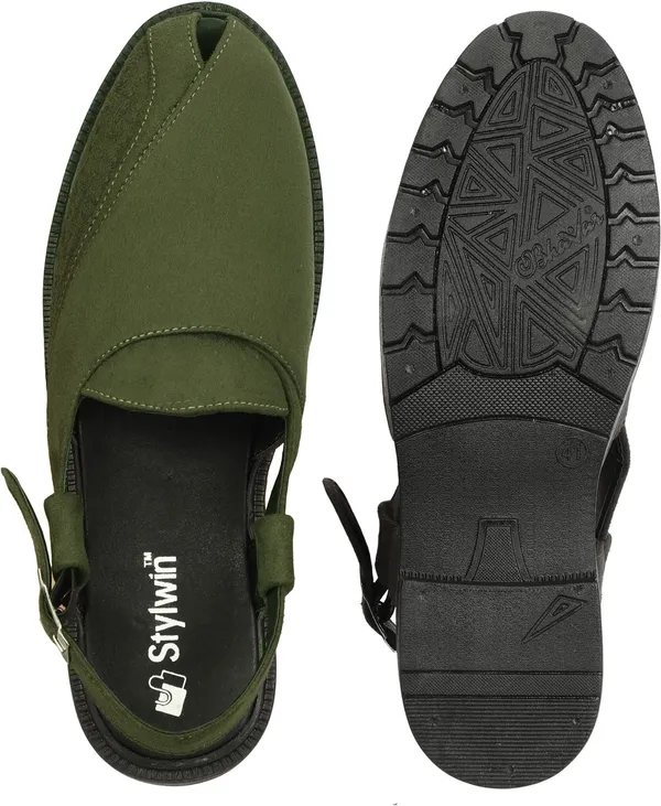 Green_Synthetic_Leather_Premium_&_Elegant_Platform_Heel_Sandal_For_Men