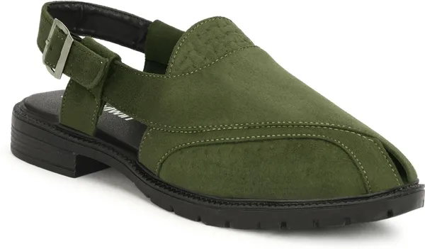 Green_Synthetic_Leather_Premium_&_Elegant_Platform_Heel_Sandal_For_Men