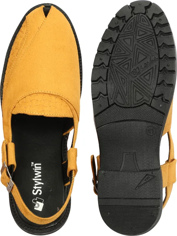 Yellow_Synthetic_Leather_Premium_&_Elegant_Platform_Heel_Sandal_For_Men