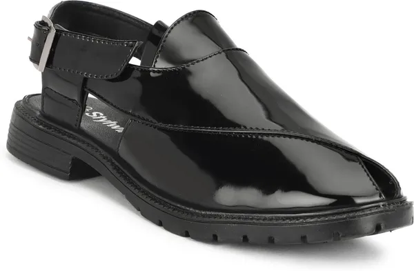 Black_Synthetic_Leather_Premium_&_Elegant_Platform_Heel_Sandal_For_Men