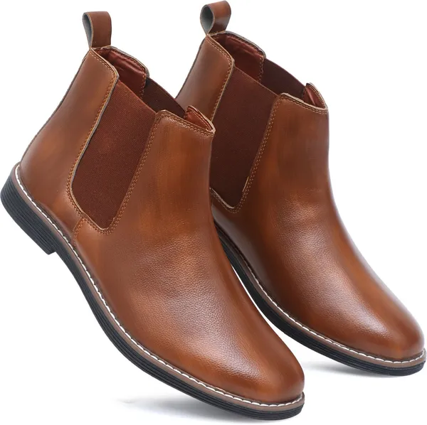 Tan_Synthetic_Premium_&_Elegant_Slip_On_Boots_For_Men