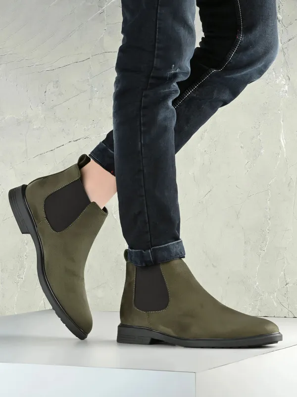 Olive_Synthetic_Premium_&_Elegant_Slip_On_Boots_For_Men