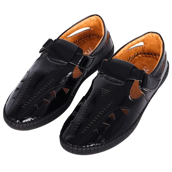 Black_Synthetic_Pu_Leather_Shoes_For_Gym_&_Flexibility_Workouts