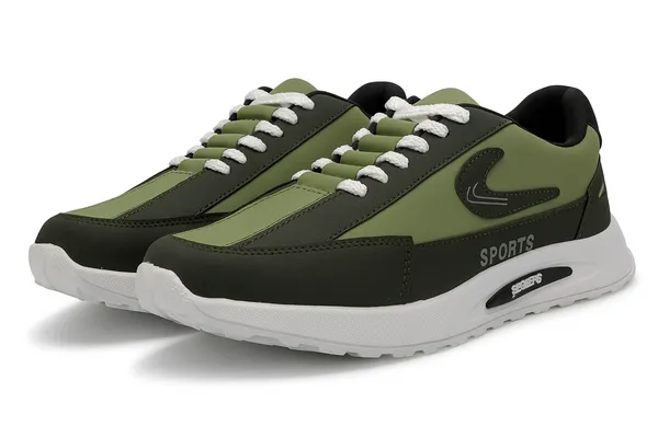 Green_Knit_Mesh_Upper_Tpr_Sole_Shoes_For_Comfortable_Daily_Walking