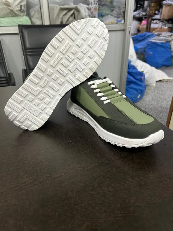 Green_Knit_Mesh_Upper_Tpr_Sole_Shoes_For_Comfortable_Daily_Walking