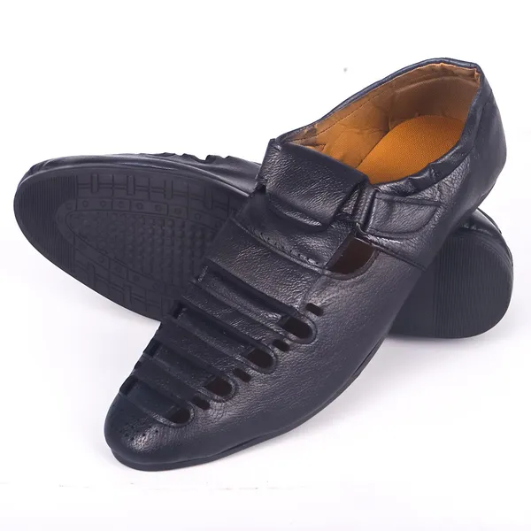 Dark_Blue_Synthetic_Leather_Upper_Rubber_Sole_Shoes_For_Casual_&_Light_Activity