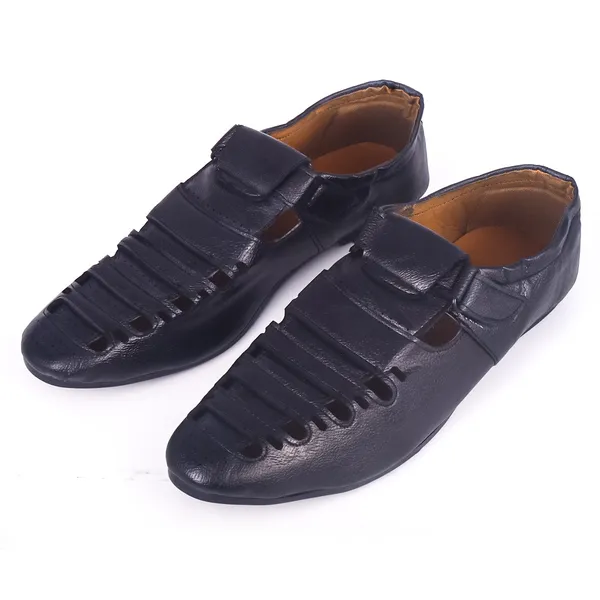 Dark_Blue_Synthetic_Leather_Upper_Rubber_Sole_Shoes_For_Casual_&_Light_Activity