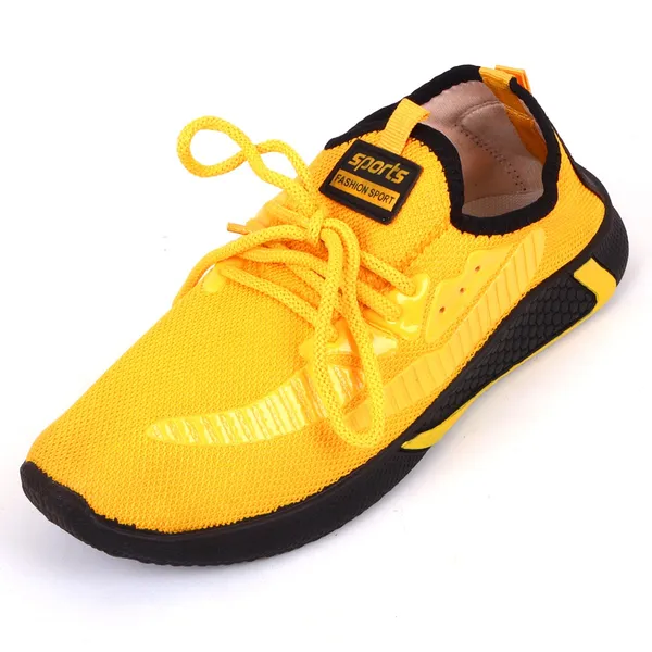 Yellow_Mesh_Fabric_With_Synthetic_Shoes_For_Casual_Daily_Wear
