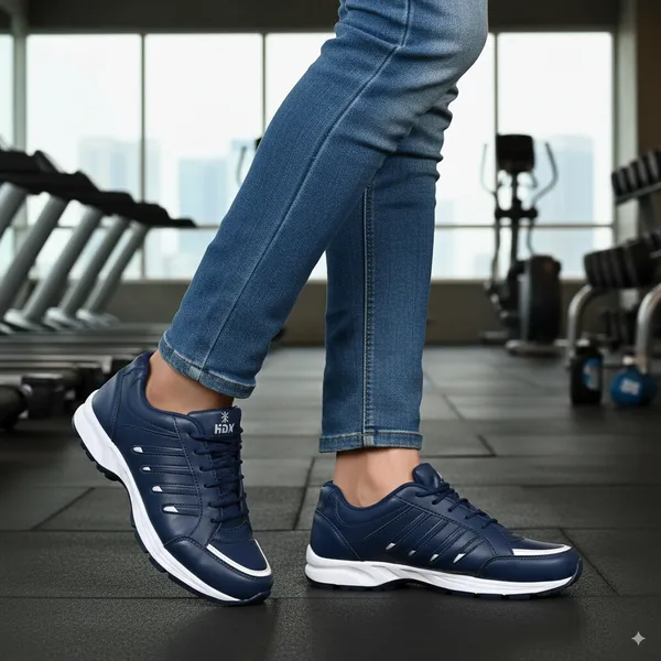 Dark_Blue_Synthetic_Leather_Upper_Pvc_Rubber_Sole_Shoes_For_Strength_Training