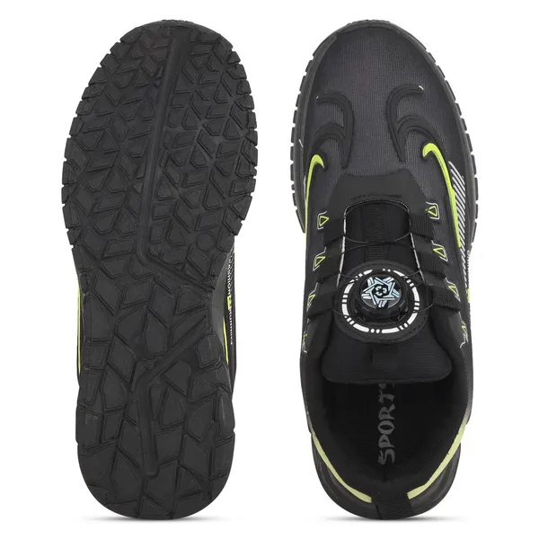 Black_With_Green_Mesh_Upper_Eva_Rubber_Sole_Shoes_For_Gym_&_Light_Running