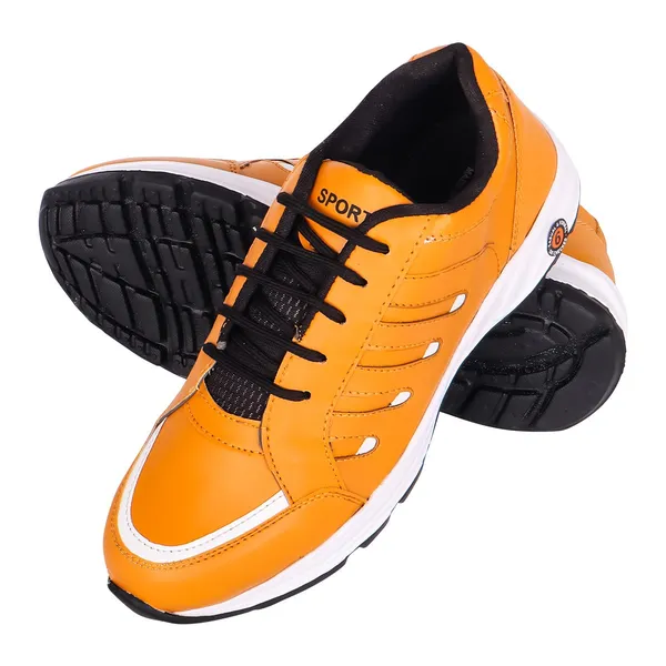 Orange_Synthetic_Leather_Upper_Pvc_Rubber_Sole_Shoes_For_Sprinting_&_Track