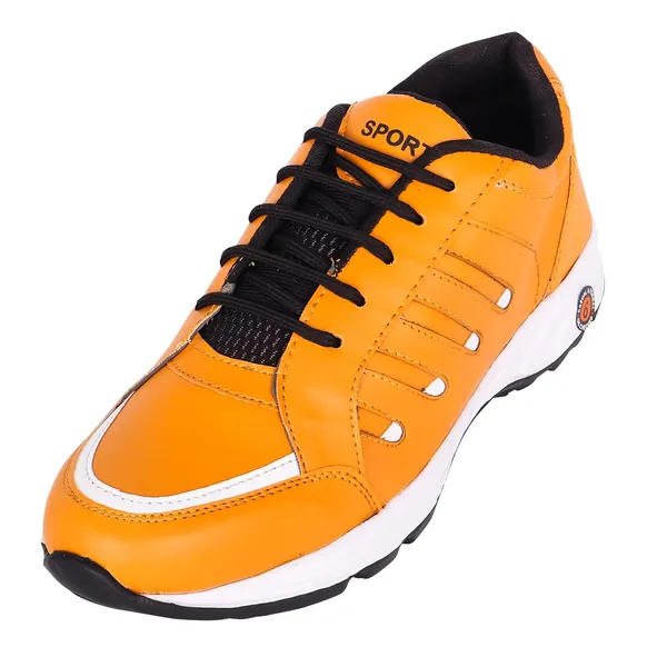 Orange_Synthetic_Leather_Upper_Pvc_Rubber_Sole_Shoes_For_Sprinting_&_Track