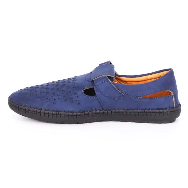 Blue_Synthetic_Suede_Faux_Leather_Shoes_For_Running_&_Training
