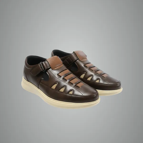 Brown_Synthetic_Leather_Upper_Foam_Insole_Tpr_Sole_Shoes_For_Trail_Running_&_Outdoors