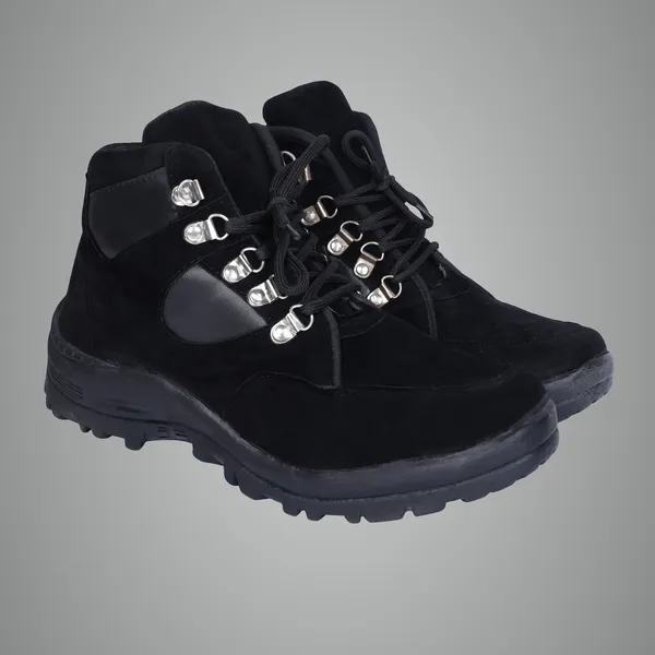 Black_Synthetic_Suede_Upper_Rubber_Sole_Shoes_For_Hiking_&_Trail_Activities