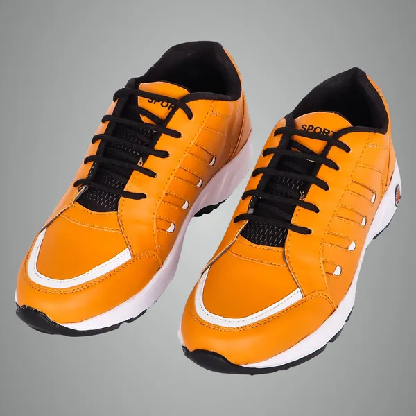 Orange_Synthetic_Leather_Upper_Pvc_Rubber_Sole_Shoes_For_Sprinting_&_Track