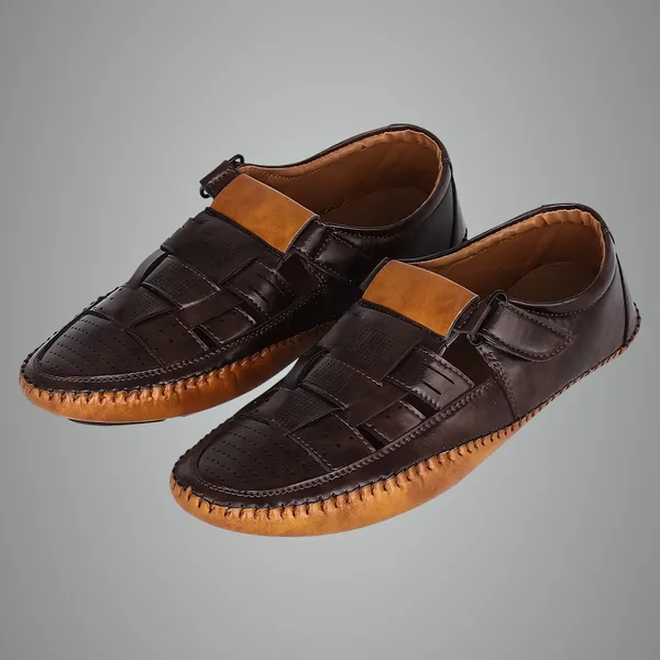 Brown_Synthetic_Leather_Upper_Tpr_Rubber_Sole_Shoes_For_Daily_Commute_&_Jogging