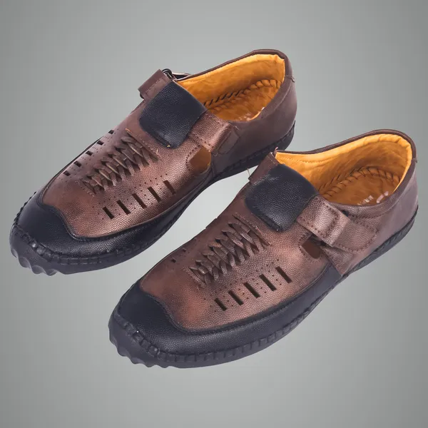 Dark_Brown_Laser_Cut_Loafer_Or_Roman_Sandal_Shoe_Shoes_For_Flexible_Training