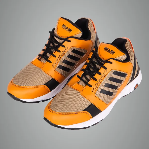 Orange_Synthetic_Pu_Leather_Shoes_For_Performance_Running