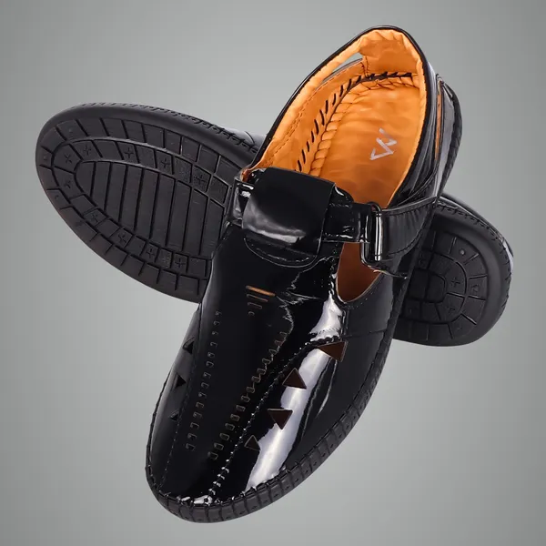 Black_Synthetic_Pu_Leather_Shoes_For_Gym_&_Flexibility_Workouts