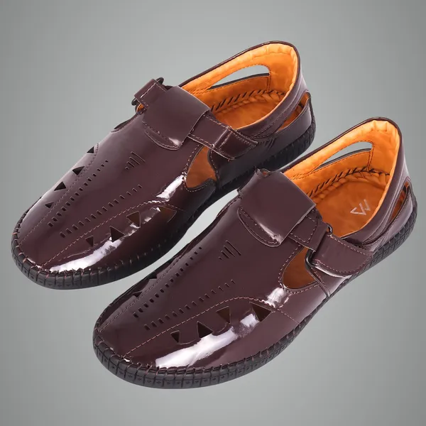 Brown_Synthetic_Pu_Leather_Shoes_For_Daily_Running