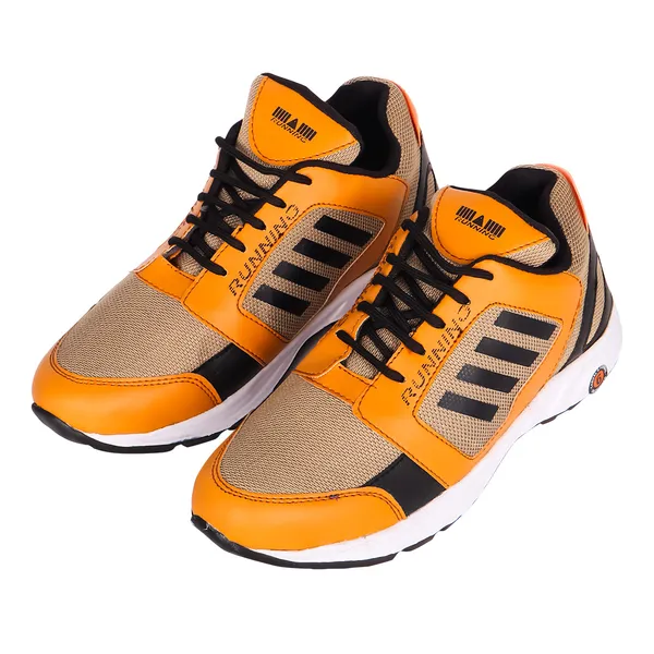 Orange_Synthetic_Pu_Leather_Shoes_For_Performance_Running