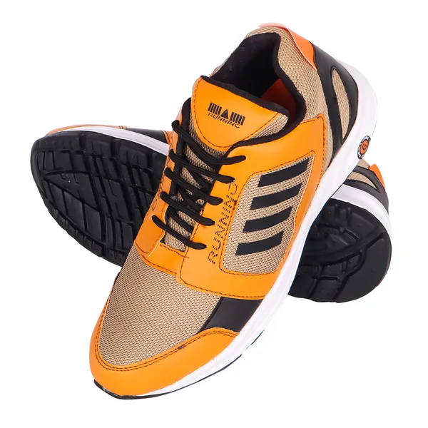 Orange_Synthetic_Pu_Leather_Shoes_For_Performance_Running
