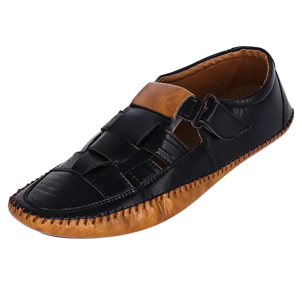 Black_Synthetic_Leather_Upper_Tpr_Rubber_Sole_Shoes_For_Urban_Running