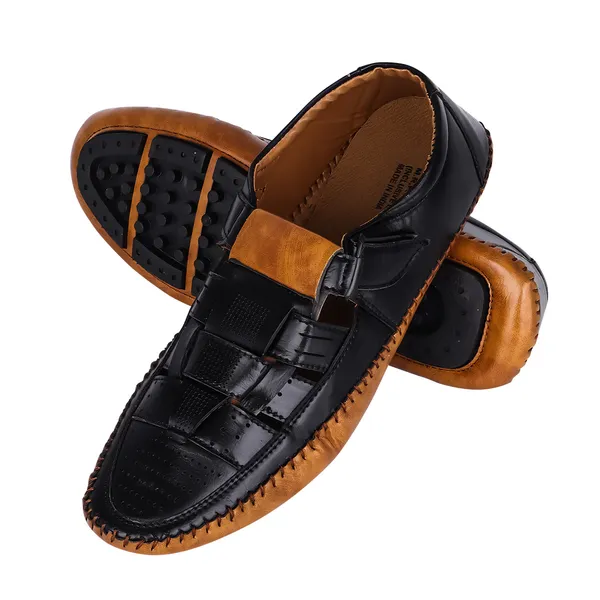 Black_Synthetic_Leather_Upper_Tpr_Rubber_Sole_Shoes_For_Urban_Running