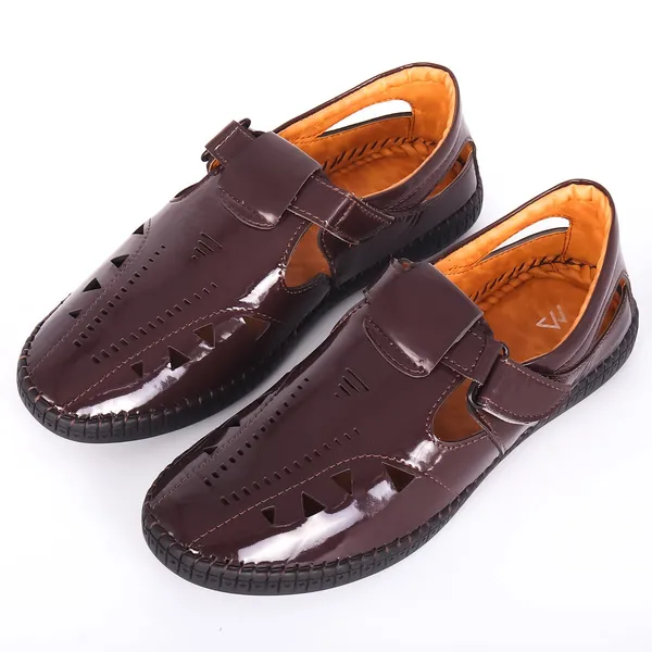 Brown_Synthetic_Pu_Leather_Shoes_For_Daily_Running