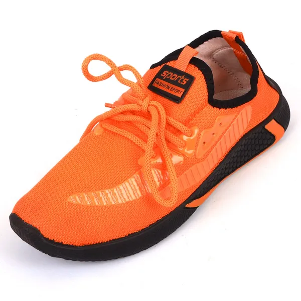 Orange_Mesh_Fabric_With_Synthetic_Shoes_For_Running_&_Active_Wear