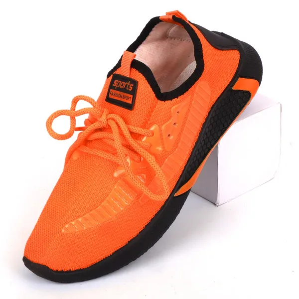 Orange_Mesh_Fabric_With_Synthetic_Shoes_For_Running_&_Active_Wear