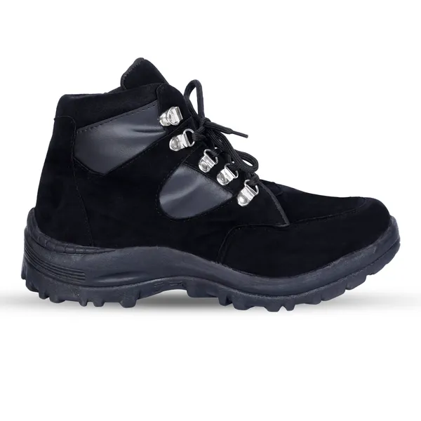 Black_Synthetic_Suede_Upper_Rubber_Sole_Shoes_For_Hiking_&_Trail_Activities