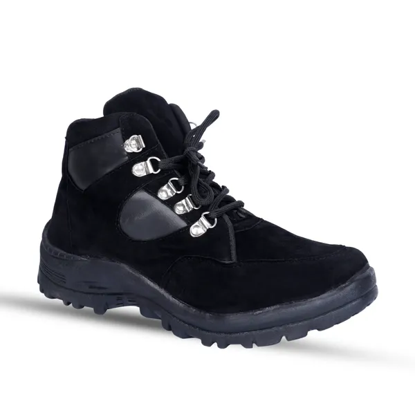 Black_Synthetic_Suede_Upper_Rubber_Sole_Shoes_For_Hiking_&_Trail_Activities