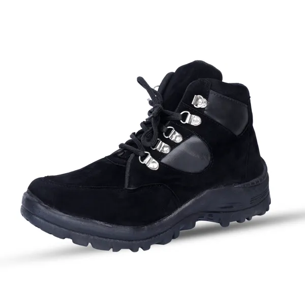 Black_Synthetic_Suede_Upper_Rubber_Sole_Shoes_For_Hiking_&_Trail_Activities