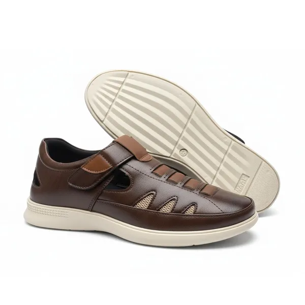 Brown_Synthetic_Leather_Upper_Foam_Insole_Tpr_Sole_Shoes_For_Trail_Running_&_Outdoors