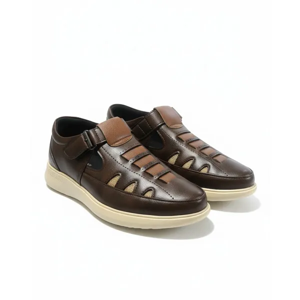 Brown_Synthetic_Leather_Upper_Foam_Insole_Tpr_Sole_Shoes_For_Trail_Running_&_Outdoors